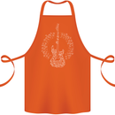 Guitar Notes Electirc Guitarist Player Rock Cotton Apron 100% Organic Orange