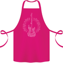 Guitar Notes Electirc Guitarist Player Rock Cotton Apron 100% Organic Pink