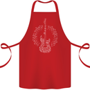 Guitar Notes Electirc Guitarist Player Rock Cotton Apron 100% Organic Red