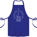 Guitar Notes Electirc Guitarist Player Rock Cotton Apron 100% Organic Royal Blue