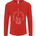 Guitar Notes Electirc Guitarist Player Rock Mens Long Sleeve T-Shirt Red