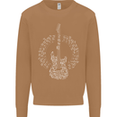 Guitar Notes Electirc Guitarist Player Rock Mens Sweatshirt Jumper Caramel Latte