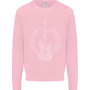 Guitar Notes Electirc Guitarist Player Rock Mens Sweatshirt Jumper Light Pink