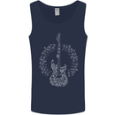 Guitar Notes Electirc Guitarist Player Rock Mens Vest Tank Top Navy Blue