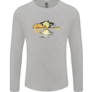 Guitar Reflection Guitarist Bass Acoustic Mens Long Sleeve T-Shirt Sports Grey