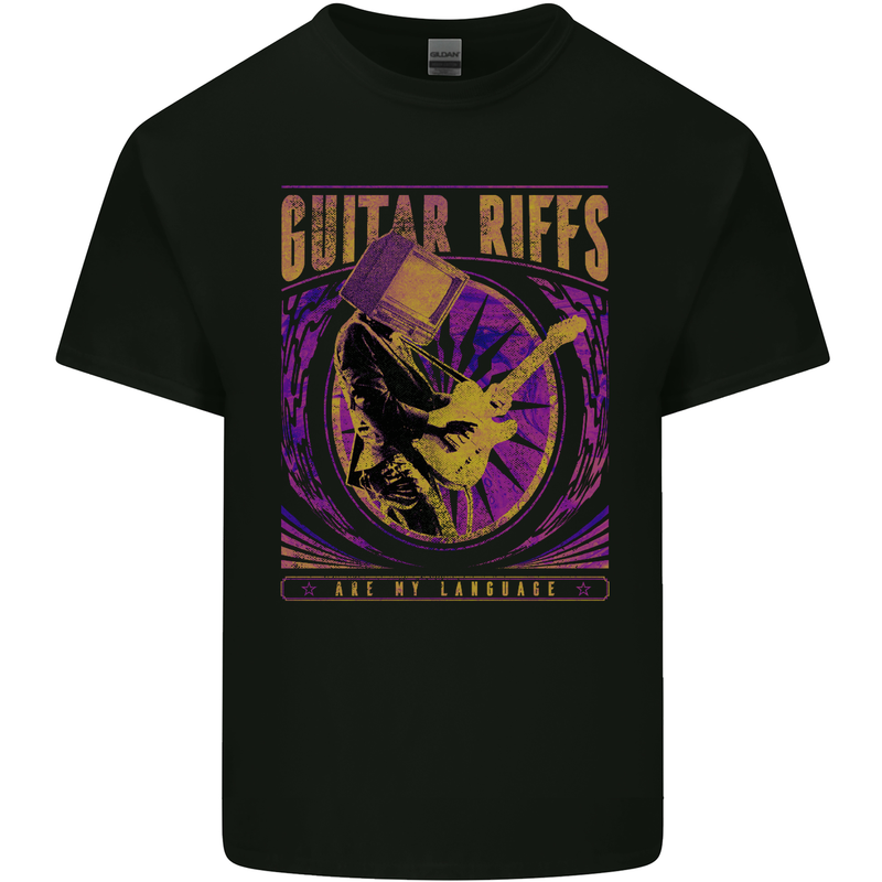 Guitar Riffs Are My Language Guitarist Mens Cotton T-Shirt Tee Top Black