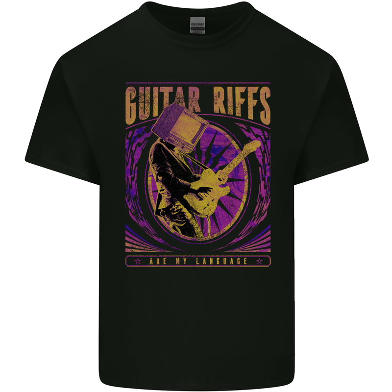 Guitar Riffs are My Language Mens Cotton T-Shirt Tee Top Black