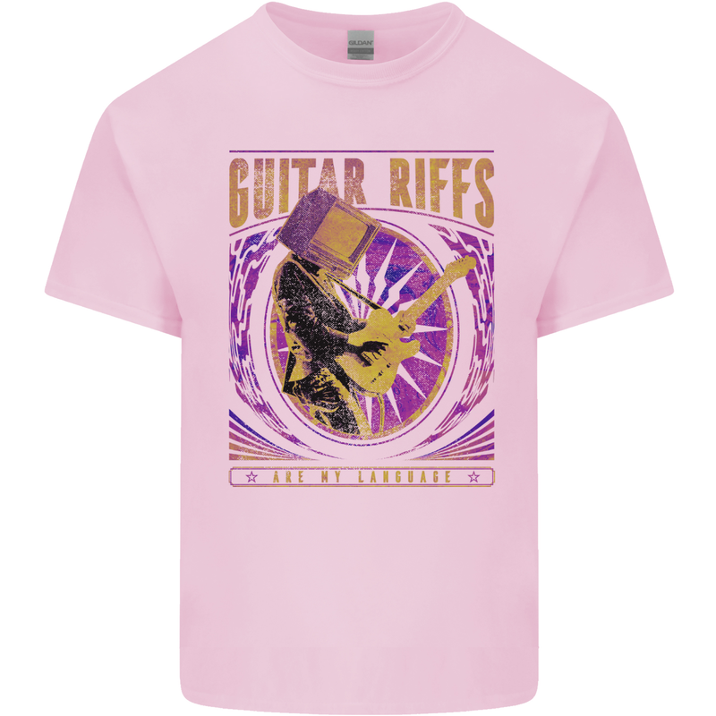 Guitar Riffs are My Language Mens Cotton T-Shirt Tee Top Light Pink