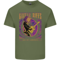 Guitar Riffs are My Language Mens Cotton T-Shirt Tee Top Military Green
