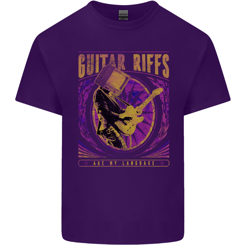 Guitar Riffs are My Language Mens Cotton T-Shirt Tee Top Purple