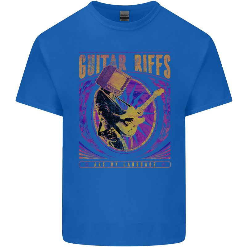 Guitar Riffs are My Language Mens Cotton T-Shirt Tee Top Royal Blue