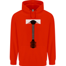 Guitar Tie Guitarist Bass Acoustic Funny Childrens Kids Hoodie Bright Red