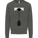 Guitar Tie Guitarist Bass Acoustic Funny Kids Sweatshirt Jumper Storm Grey