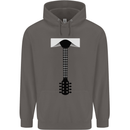 Guitar Tie Guitarist Bass Acoustic Funny Mens 80% Cotton Hoodie Charcoal