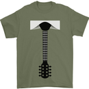 Guitar Tie Guitarist Bass Acoustic Funny Mens T-Shirt Cotton Gildan Military Green
