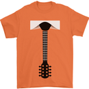 Guitar Tie Guitarist Bass Acoustic Funny Mens T-Shirt Cotton Gildan Orange