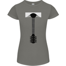 Guitar Tie Guitarist Bass Acoustic Funny Womens Petite Cut T-Shirt Charcoal
