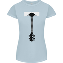 Guitar Tie Guitarist Bass Acoustic Funny Womens Petite Cut T-Shirt Light Blue