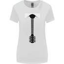 Guitar Tie Guitarist Bass Acoustic Funny Womens Wider Cut T-Shirt White
