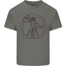 Guitar Vitruvian Man Guitarist Mens Cotton T-Shirt Tee Top Charcoal