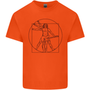 Guitar Vitruvian Man Guitarist Mens Cotton T-Shirt Tee Top Orange