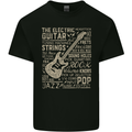 Guitar Word Art Guitarist Electric Acoustic Mens Cotton T-Shirt Tee Top Black