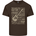 Guitar Word Art Guitarist Electric Acoustic Mens Cotton T-Shirt Tee Top Dark Chocolate