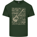 Guitar Word Art Guitarist Electric Acoustic Mens Cotton T-Shirt Tee Top Forest Green