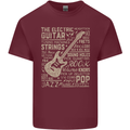 Guitar Word Art Guitarist Electric Acoustic Mens Cotton T-Shirt Tee Top Maroon
