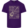 Guitar Word Art Guitarist Electric Acoustic Mens Cotton T-Shirt Tee Top Purple