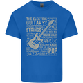 Guitar Word Art Guitarist Electric Acoustic Mens Cotton T-Shirt Tee Top Royal Blue