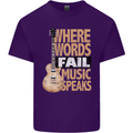 Guitar Words Fail Music Speaks Guitarist Mens Cotton T-Shirt Tee Top Purple