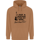 Guitar for My Wife Best Swap Ever Guitarist Mens 80% Cotton Hoodie Caramel Latte