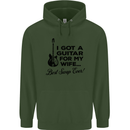 Guitar for My Wife Best Swap Ever Guitarist Mens 80% Cotton Hoodie Forest Green