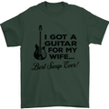Guitar for My Wife Best Swap Ever Guitarist Mens T-Shirt Cotton Gildan Forest Green