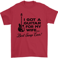 Guitar for My Wife Best Swap Ever Guitarist Mens T-Shirt Cotton Gildan Red