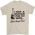 Guitar for My Wife Best Swap Ever Guitarist Mens T-Shirt Cotton Gildan Sand