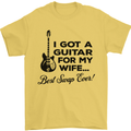 Guitar for My Wife Best Swap Ever Guitarist Mens T-Shirt Cotton Gildan Yellow