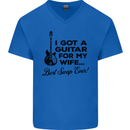 Guitar for My Wife Best Swap Ever Guitarist Mens V-Neck Cotton T-Shirt Royal Blue