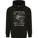 Guns Reload & Try Again Mens Hoodie Black