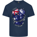 Gym Australian Flag Muscles Australia Mens Cotton T-Shirt Tee Top Navy Blue