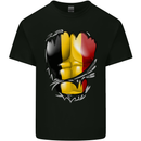 Gym Belgian Flag Ripped Muscles Belgium Mens Cotton T-Shirt Tee Top Black
