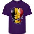 Gym Belgian Flag Ripped Muscles Belgium Mens Cotton T-Shirt Tee Top Purple