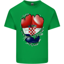 Gym Croatian Flag Ripped Muscles Croatia Mens Cotton T-Shirt Tee Top Irish Green