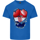 Gym Croatian Flag Ripped Muscles Croatia Mens Cotton T-Shirt Tee Top Royal Blue