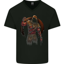 Gym Demon Training Top Bodybuilding Workout Mens V-Neck Cotton T-Shirt Black