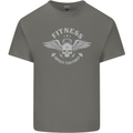 Gym Fitness Improve Your Power Skull Mens Cotton T-Shirt Tee Top Charcoal