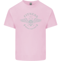 Gym Fitness Improve Your Power Skull Mens Cotton T-Shirt Tee Top Light Pink