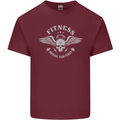 Gym Fitness Improve Your Power Skull Mens Cotton T-Shirt Tee Top Maroon