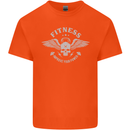 Gym Fitness Improve Your Power Skull Mens Cotton T-Shirt Tee Top Orange
